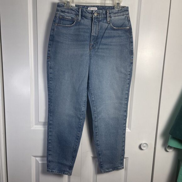 Good American High Rise Good Mom Jeans Womens Size 2/26 Medium Wash‎ Oversized - Picture 2 of 16